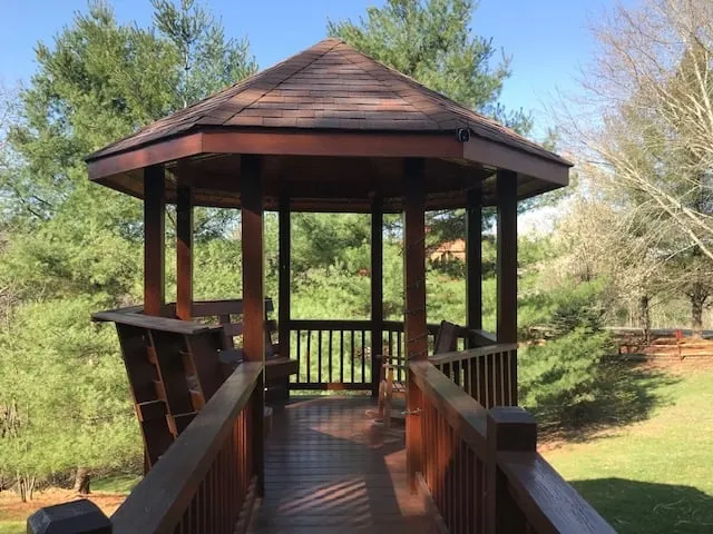 Wooden gazebo near Lazy Deer Cabin